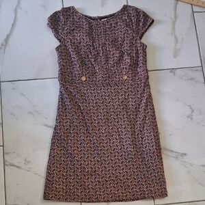 Lilly Pulitzer Pink and Brown Cap-Sleeve Mini Dress